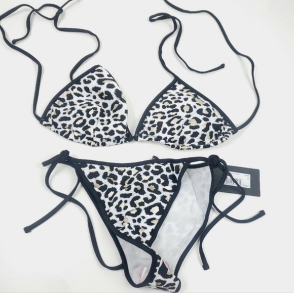 ZADIG & VOLTAIRE Leopard Print Bikini Top & Bottom Set sz 42 new in bag - Picture 4 of 5